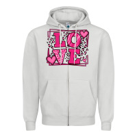 Dove Grey Love leopard frame Zipper Hoodie - LillyAllenDesigns
