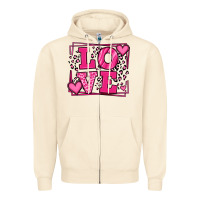 Sandshell Love leopard frame Zipper Hoodie - LillyAllenDesigns