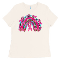 Bone Breast Cancer Rainbow Ladies Tee - texasbilliewilder