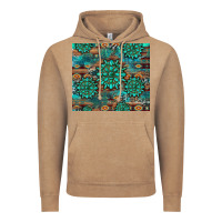 Vintage Coffee gemstone turquoises aztec leopard cowhide Vintage Hoodie - Artiststas