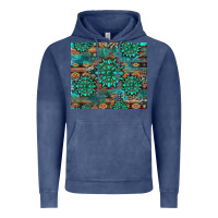 Vintage Denim gemstone turquoises aztec leopard cowhide Vintage Hoodie - Artiststas