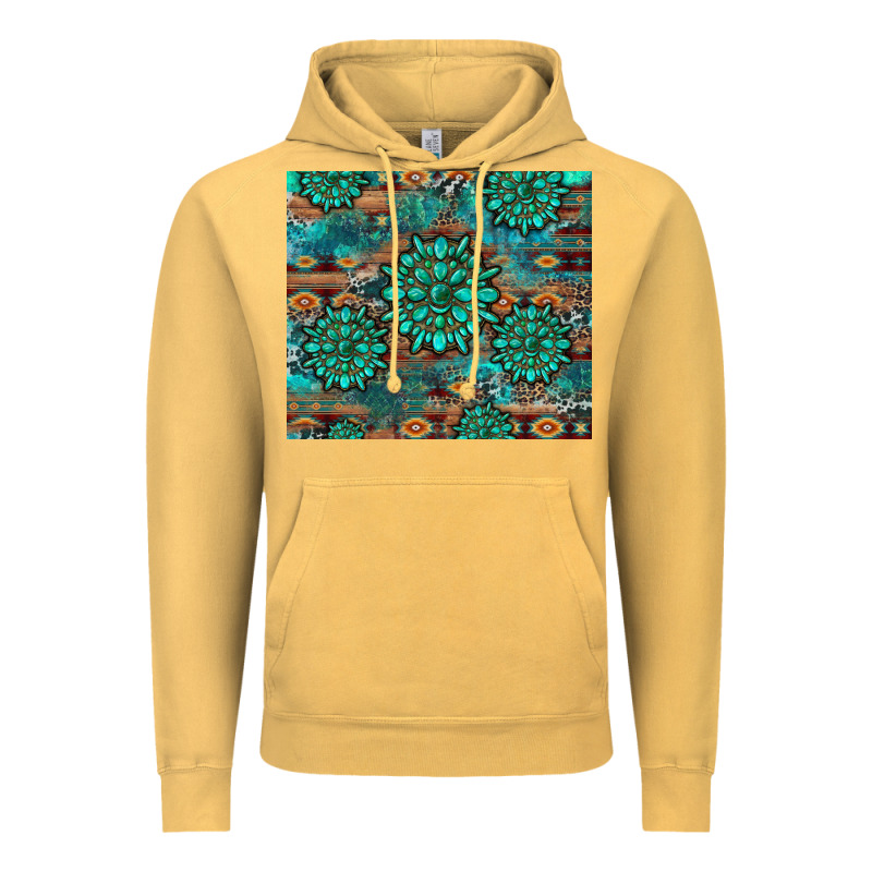 Gemstone Turquoises Aztec Leopard Cowhide Vintage Hoodie by Artiststas | Teevron