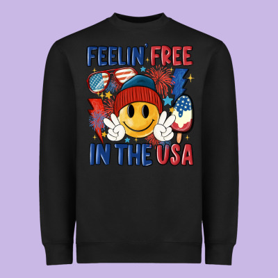 Feelin Free In The Usa Heavyweight Sweatshirt Designed By Maliassmallbusiness