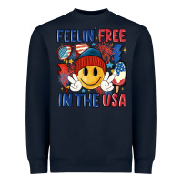 Navy feelin free in the usa Heavyweight Sweatshirt - MaliasSmallBusiness