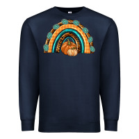 Navy Rainbow Thankful with Gemstone Premium Sweatshirt - texasbilliewilder