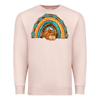 Pale Pink Rainbow Thankful with Gemstone Premium Sweatshirt - texasbilliewilder