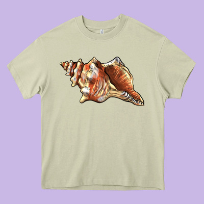 Sea   Shell Heavy Core Tee Designed By Barkaloodesign