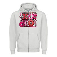 Dove Grey Xoxo Valentine's Day leopard frame Zipper Hoodie - LillyAllenDesigns