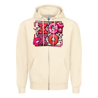 Sandshell Xoxo Valentine's Day leopard frame Zipper Hoodie - LillyAllenDesigns
