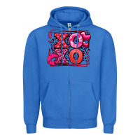True Royal Xoxo Valentine's Day leopard frame Zipper Hoodie - LillyAllenDesigns
