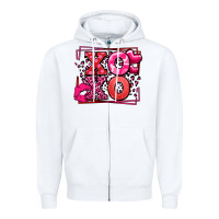 White Xoxo Valentine's Day leopard frame Zipper Hoodie - LillyAllenDesigns