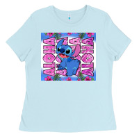 Baby Blue aloha stitch Ladies Tee - Zillion Design Studio