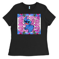 Black aloha stitch Ladies Tee - Zillion Design Studio
