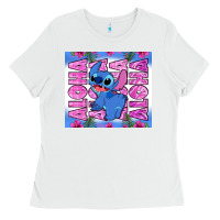White aloha stitch Ladies Tee - Zillion Design Studio