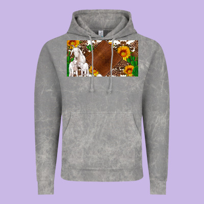 Baby Goats And Sunflower And Cactus With Cowhide License Plate Vintage Hoodie Designed By Artiststas