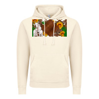 Vintage Artic baby goats and sunflower and cactus with cowhide license plate Vintage Hoodie - Artiststas
