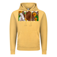 Vintage Mustard baby goats and sunflower and cactus with cowhide license plate Vintage Hoodie - Artiststas