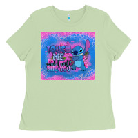 Matcha touch me and i will bite you stitch Ladies Tee - Zillion Design Studio