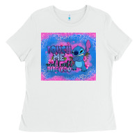 White touch me and i will bite you stitch Ladies Tee - Zillion Design Studio