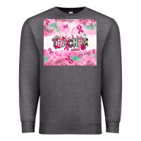 Charcoal Heather Breast Cancer Teacher Premium Sweatshirt - NancyCooperArtShop