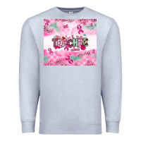 Heather Grey Breast Cancer Teacher Premium Sweatshirt - NancyCooperArtShop