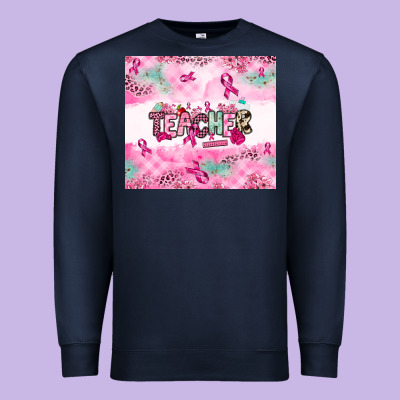 Breast Cancer Teacher Premium Sweatshirt Designed By Nancycooperartshop