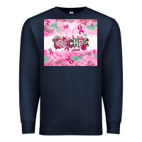 Navy Breast Cancer Teacher Premium Sweatshirt - NancyCooperArtShop