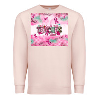 Pale Pink Breast Cancer Teacher Premium Sweatshirt - NancyCooperArtShop