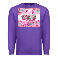Purple Breast Cancer Teacher Premium Sweatshirt - NancyCooperArtShop
