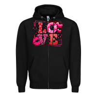Black Love Valentine's Day leopard frame Zipper Hoodie - LillyAllenDesigns