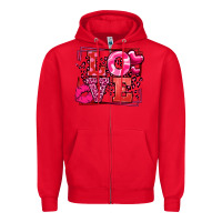 Red Love Valentine's Day leopard frame Zipper Hoodie - LillyAllenDesigns