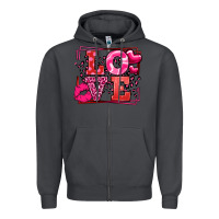 Smoke Love Valentine's Day leopard frame Zipper Hoodie - LillyAllenDesigns