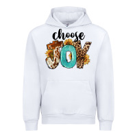White Western Choose Joy Urban Hoodie - FaDigitalArtStudio
