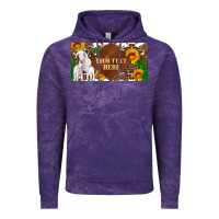 Cloud Purple (preview)baby goats and sunflower and cactus with cowhide license plat Vintage Hoodie - Artiststas