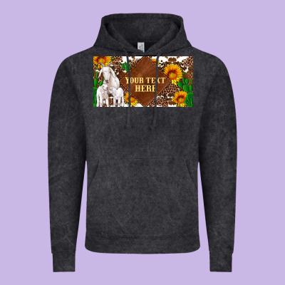 (preview)baby Goats And Sunflower And Cactus With Cowhide License Plat Vintage Hoodie Designed By Artiststas