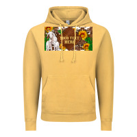 Vintage Mustard (preview)baby goats and sunflower and cactus with cowhide license plat Vintage Hoodie - Artiststas