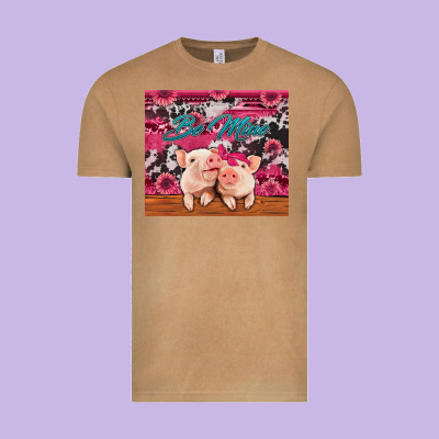 Be Mine Valentine's Day Pigs Vintage Tee Designed By Jasminsmagicworld