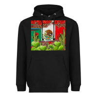 Black Mexican Flag Heavyweight Hoodie - texasbilliewilder