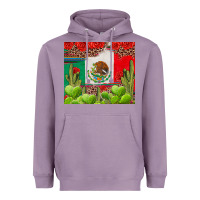 Lavender Mexican Flag Heavyweight Hoodie - texasbilliewilder