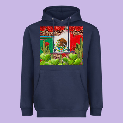 Mexican Flag Heavyweight Hoodie Designed By Texasbilliewilder