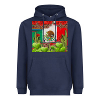 Navy Mexican Flag Heavyweight Hoodie - texasbilliewilder
