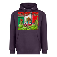 Plum Mexican Flag Heavyweight Hoodie - texasbilliewilder