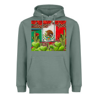 Sage Mexican Flag Heavyweight Hoodie - texasbilliewilder