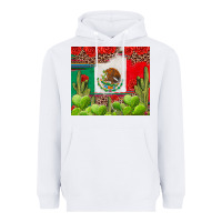 White Mexican Flag Heavyweight Hoodie - texasbilliewilder