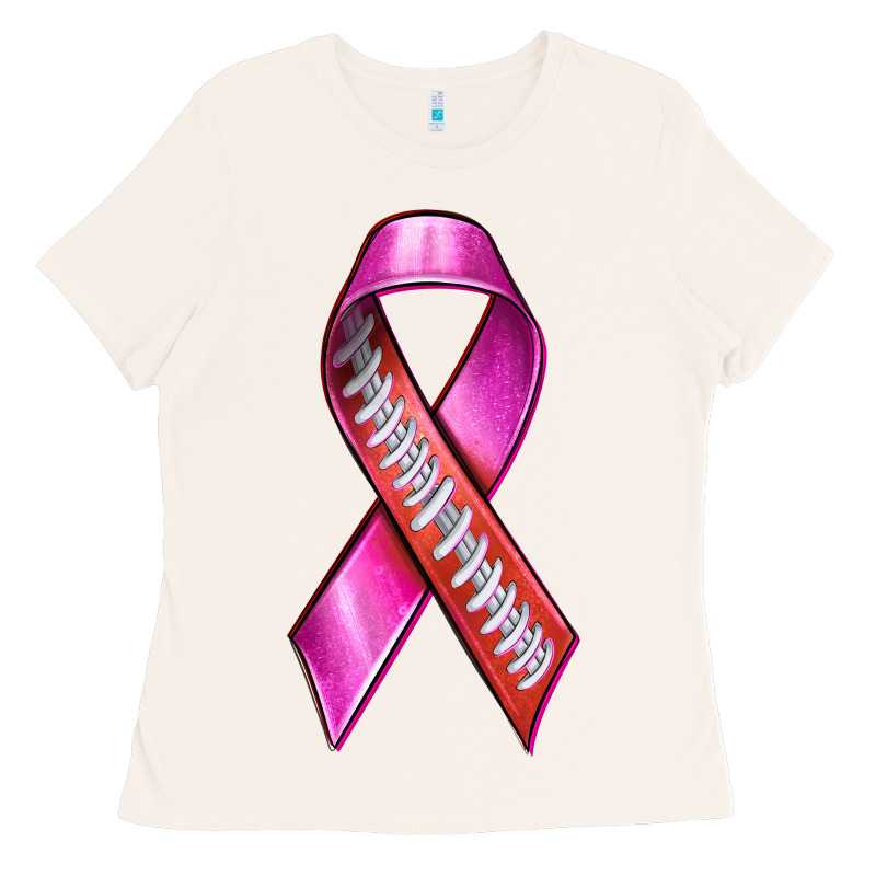 Breast Cancer Ribbon American Football Ladies Tee by texasbilliewilder | Teevron