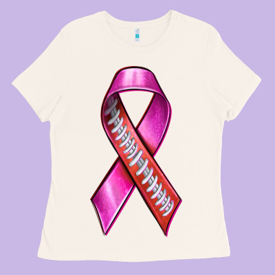 Breast Cancer Ribbon American Football Ladies Tee Designed By Texasbilliewilder