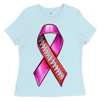Breast Cancer Ribbon American Football Ladies Tee | Teevron