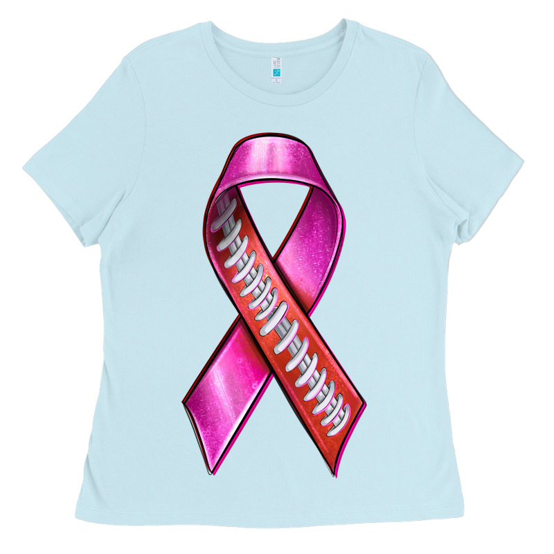 Breast Cancer Ribbon American Football Ladies Tee by texasbilliewilder | Teevron