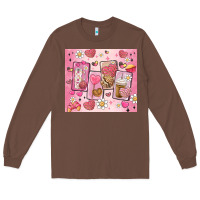 Chestnut cafecito y chisme valentine's day Long Sleeve Tee - MaliasSmallBusiness