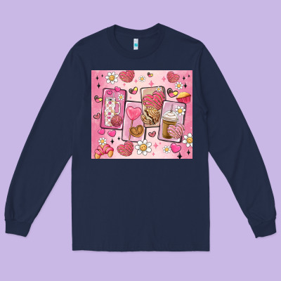 Cafecito Y Chisme Valentine's Day Long Sleeve Tee Designed By Maliassmallbusiness